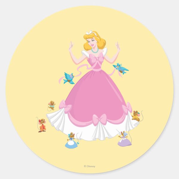 Cinderella_&_Friends_Classic_Round_Sticker_1 Cinderella Friends Classic Round Sticker