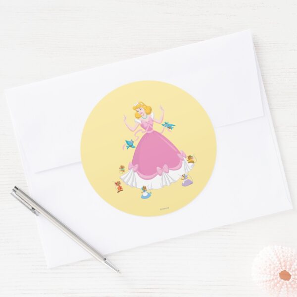 Cinderella_&_Friends_Classic_Round_Sticker_3 Cinderella Friends Classic Round Sticker