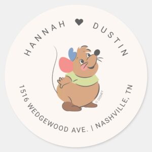 Cinderella Prince Charming Wedding Address Classic Round Sticker
