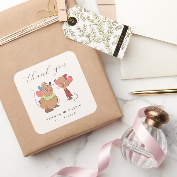 Cinderella_&_Prince_Charming_Wedding_Thank_You_Square_Sticker_6 Cinderella Prince Charming Wedding Thank You Square Sticker