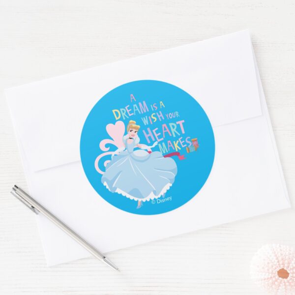 Cinderella___A_Dream_Is_A_Wish_Your_Heart_Makes_Classic_Round_Sticker_3 Cinderella A Dream Is A Wish Your Heart Makes Classic Round Sticker