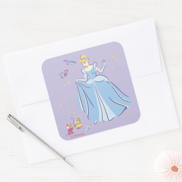 Cinderella___Bibbidi,_Bobbidi,_Boo_Square_Sticker_3 Cinderella Bibbidi Bobbidi Boo Square Sticker