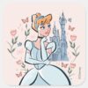 Cinderella_and_Castle_Stylized_Badge_Square_Sticker_1 Cinderella And Castle Stylized Badge Square Sticker