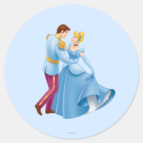 Cinderella_and_Prince_Charming_Classic_Round_Sticker_1 Cinderella And Prince Charming Classic Round Sticker