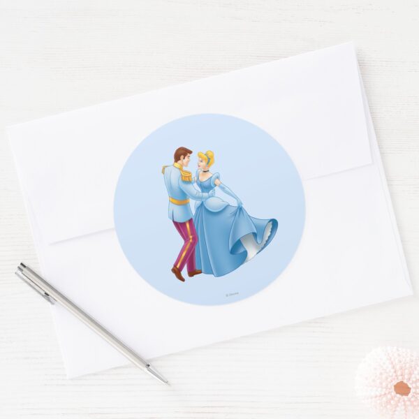 Cinderella_and_Prince_Charming_Classic_Round_Sticker_3 Cinderella And Prince Charming Classic Round Sticker