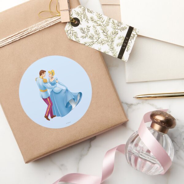 Cinderella_and_Prince_Charming_Classic_Round_Sticker_5 Cinderella And Prince Charming Classic Round Sticker