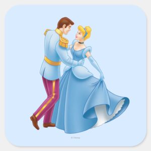 Cinderella_and_Prince_Charming_Square_Sticker_1 Cinderella And Prince Charming Square Sticker