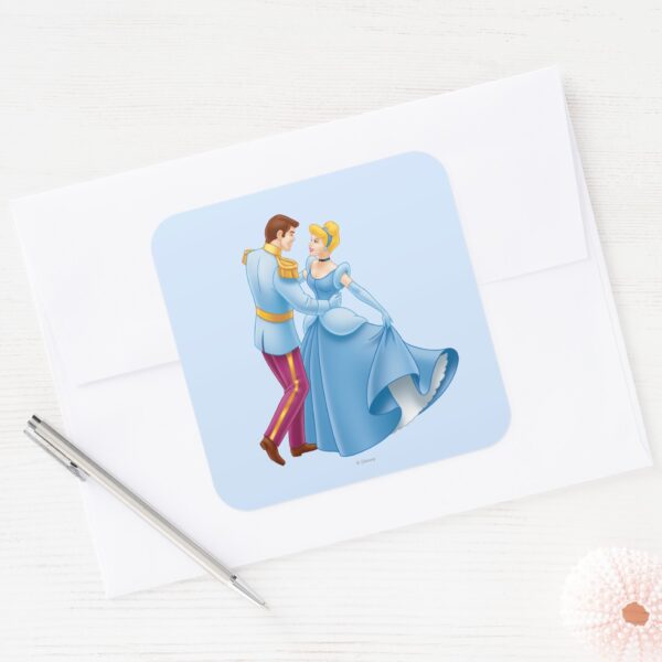 Cinderella_and_Prince_Charming_Square_Sticker_3 Cinderella And Prince Charming Square Sticker