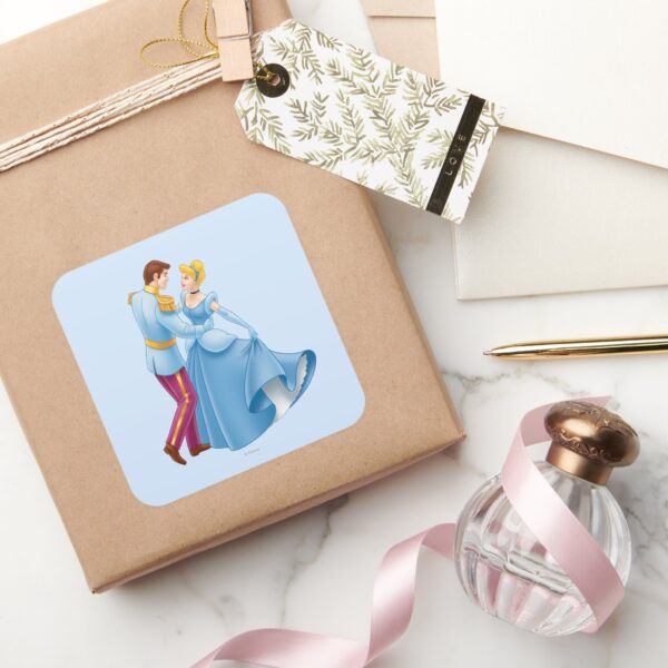 Cinderella_and_Prince_Charming_Square_Sticker_5 Cinderella And Prince Charming Square Sticker
