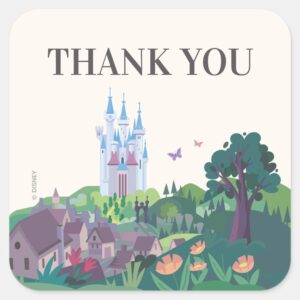 Cinderella's_Whimsical_Castle_Wedding_Thank_You_Square_Sticker_2 Cinderellas Whimsical Castle Wedding Thank You Square Sticker