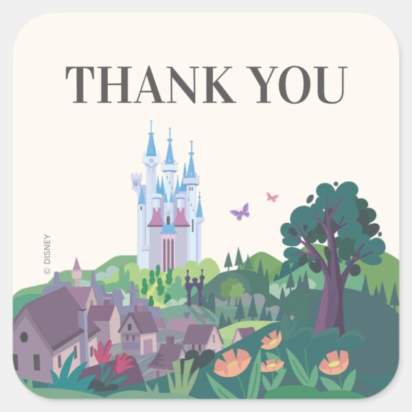 Cinderella's_Whimsical_Castle_Wedding_Thank_You_Square_Sticker_2 Cinderellas Whimsical Castle Wedding Thank You Square Sticker