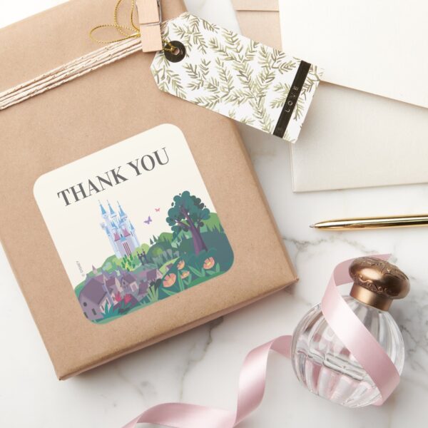 Cinderella's_Whimsical_Castle_Wedding_Thank_You_Square_Sticker_6 Cinderellas Whimsical Castle Wedding Thank You Square Sticker