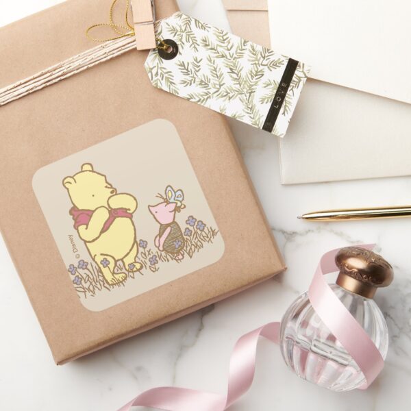 ClassicWinnie_the_Pooh___Pooh_and_Piglet_in_Field_Square_Sticker_5 ClassicWinnie The Pooh Pooh And Piglet In Field Square Sticker