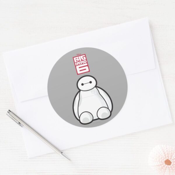 Classic Baymax Sitting Graphic Classic Round Sticker