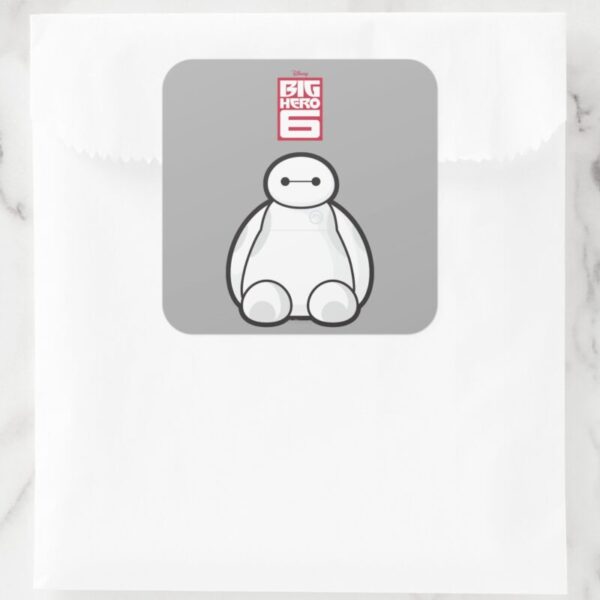 Classic Baymax Sitting Graphic Square Sticker