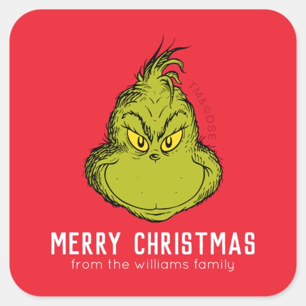 Classic_Grinch___Christmas_-_Personalized_Square_Sticker_2 Classic Grinch Christmas Personalized Square Sticker
