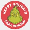 Classic_Grinch___Merry_Christmas_Classic_Round_Sticker_1 Classic Grinch Merry Christmas Classic Round Sticker