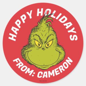 Classic_Grinch___Merry_Christmas_Classic_Round_Sticker_1 Classic Grinch Merry Christmas Classic Round Sticker