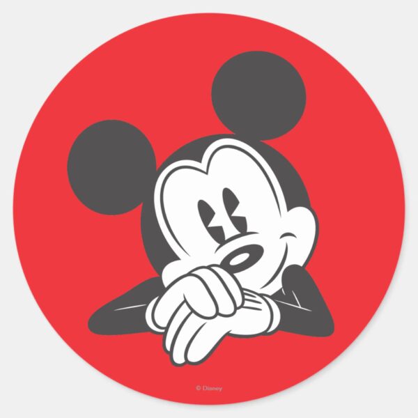 Classic_Mickey_Mouse___Cute_Portrait_Classic_Round_Sticker_1 Classic Mickey Mouse Cute Portrait Classic Round Sticker