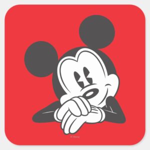 Classic Mickey Mouse Cute Portrait Square Sticker