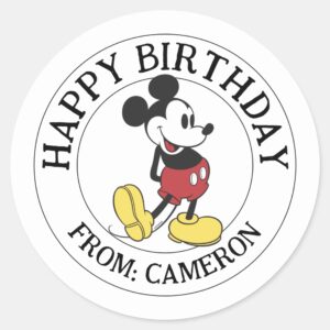 Classic_Mickey_Mouse___Happy_Birthday_Classic_Round_Sticker_1 Classic Mickey Mouse Happy Birthday Classic Round Sticker