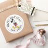 Classic Mickey Mouse Happy Birthday Classic Round Sticker