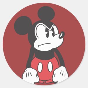 Classic Mickey Angry Pose Classic Round Sticker