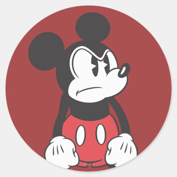 Classic_Mickey___Angry_Pose_Classic_Round_Sticker_1 Classic Mickey Angry Pose Classic Round Sticker
