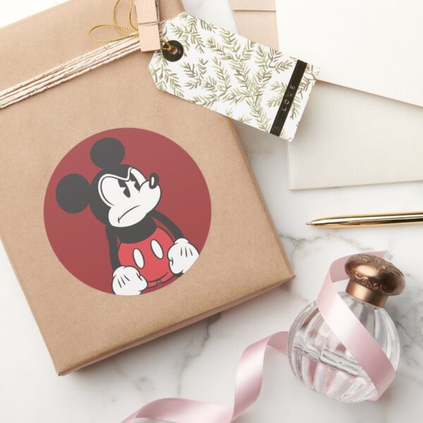 Classic_Mickey___Angry_Pose_Classic_Round_Sticker_5 Classic Mickey Angry Pose Classic Round Sticker