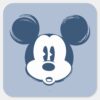 Classic Mickey Blue Head Square Sticker