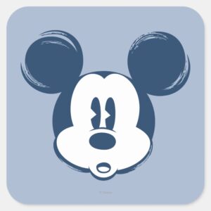 Classic_Mickey___Blue_Head_Square_Sticker_1 Classic Mickey Blue Head Square Sticker