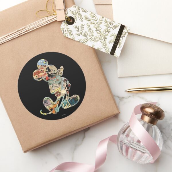 Classic_Mickey___Comic_Silhouette_Classic_Round_Sticker_5 Classic Mickey Comic Silhouette Classic Round Sticker