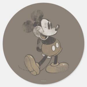 Classic Mickey Distressed Classic Round Sticker