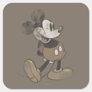 Classic Mickey Distressed Square Sticker