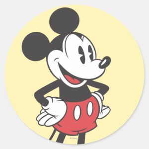 Classic Mickey Hands On Hips Classic Round Sticker