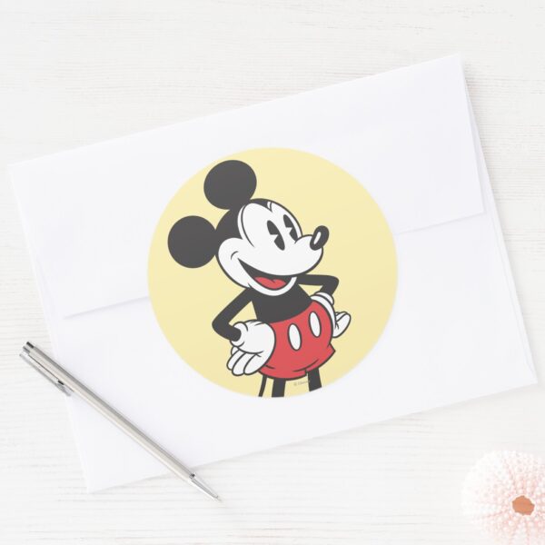 Classic_Mickey___Hands_on_Hips_Classic_Round_Sticker_3 Classic Mickey Hands On Hips Classic Round Sticker