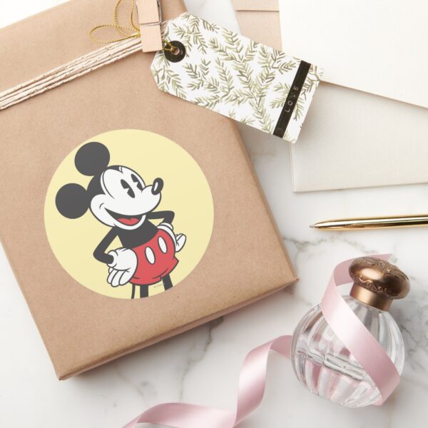 Classic_Mickey___Hands_on_Hips_Classic_Round_Sticker_5 Classic Mickey Hands On Hips Classic Round Sticker