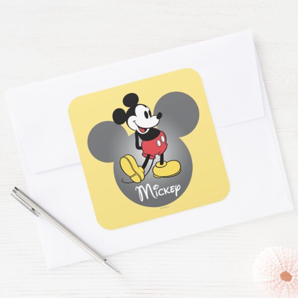 Classic_Mickey___Head_Icon_Square_Sticker_3 Classic Mickey Head Icon Square Sticker