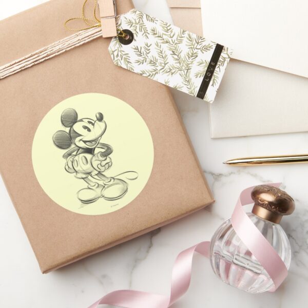 Classic_Mickey___Sketch_Classic_Round_Sticker_5 Classic Mickey Sketch Classic Round Sticker
