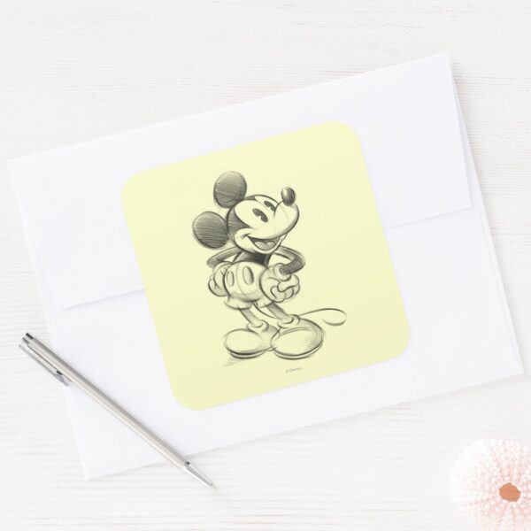 Classic_Mickey___Sketch_Square_Sticker_3 Classic Mickey Sketch Square Sticker