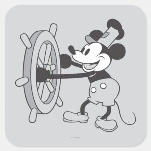 Classic Mickey Steamboat Willie Square Sticker