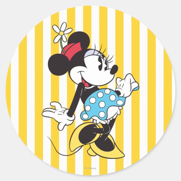 Classic_Minnie_Mouse_3_Classic_Round_Sticker_1 Classic Minnie Mouse 3 Classic Round Sticker