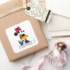 Classic Minnie Rainbow Stripes Square Sticker