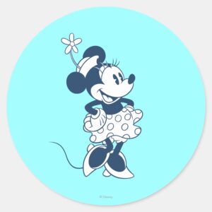 Classic Minnie Blue Hue Classic Round Sticker