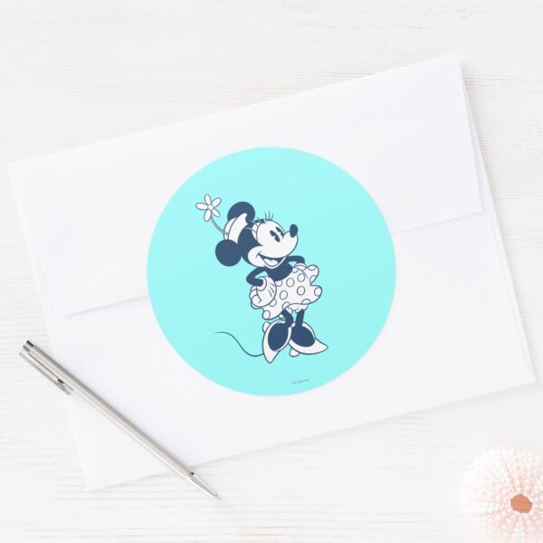 Classic_Minnie___Blue_Hue_Classic_Round_Sticker_3 Classic Minnie Blue Hue Classic Round Sticker