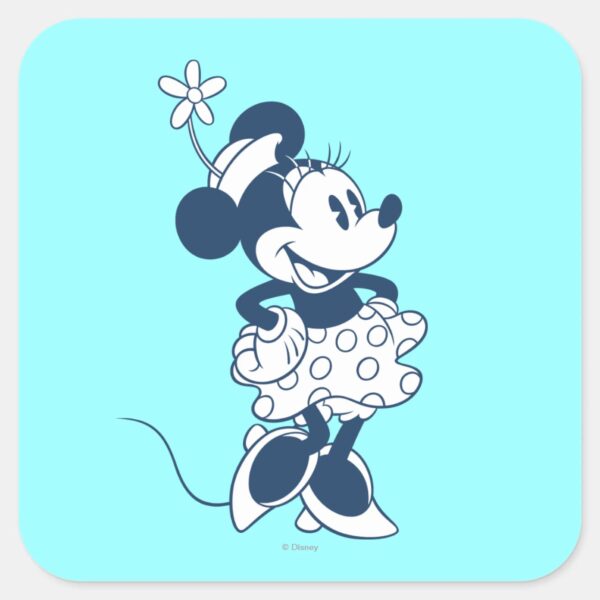 Classic_Minnie___Blue_Hue_Square_Sticker_1 Classic Minnie Blue Hue Square Sticker