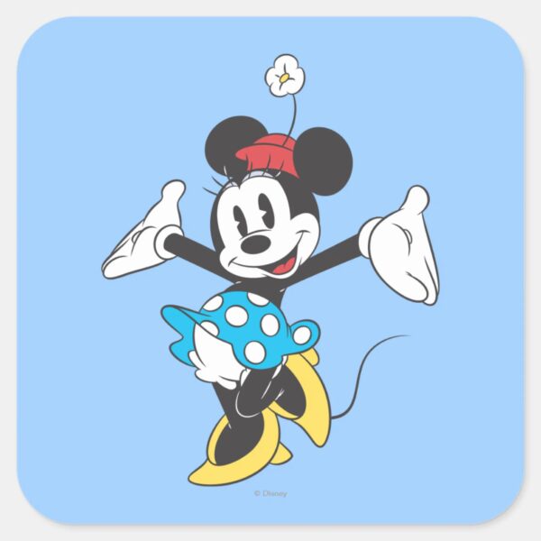 Classic_Minnie___Excited_Square_Sticker_1 Classic Minnie Excited Square Sticker