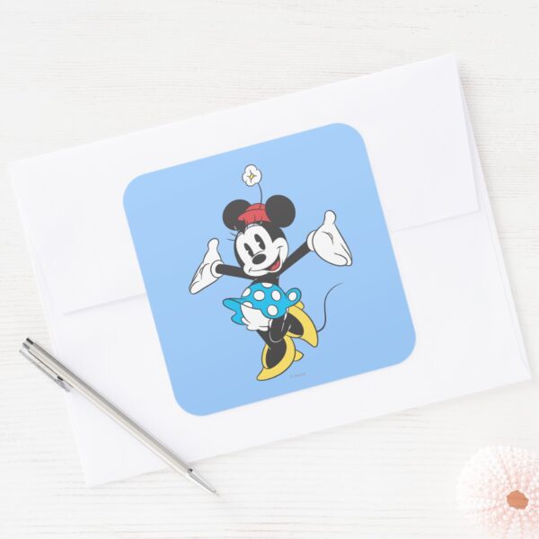 Classic_Minnie___Excited_Square_Sticker_3 Classic Minnie Excited Square Sticker