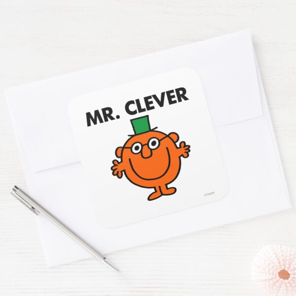 Classic_Mr._Clever_Logo_Square_Sticker_3 Classic Mr. Clever Logo Square Sticker