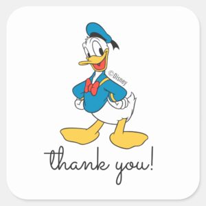 Classic Oh Boy Donald Duck Nautical Birthday Square Sticker